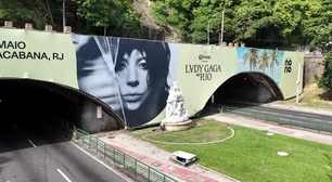 Painel de Lady Gaga é instalado em túnel no Rio e aquece clima para show gratuito na praia; veja