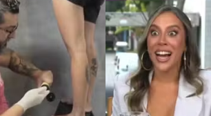 Fã tatua rosto de Renata na perna e a campeã do BBB 25 reage: 'Nossa'