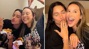 Romance? Ex-BBBs Eva e Renata trocam alianças em encontro: 'Minha vidona'