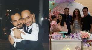 Rixa! Brigado com o pai, filho de Luciano convida tio para ser padrinho da filha