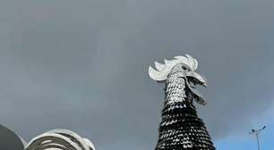 Antes da reabertura, Atlético Mineiro inaugura Galo de oito metros na Arena MRV