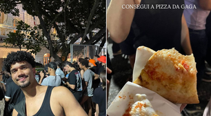 Lady Gaga distribui pizzas na frente do Copacabana Palace: 'Foi aquela coisa maravilhosa', diz fã