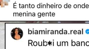 Bia Miranda usa sarcasmo ao explicar como ganha dinheiro: 'Roubei'