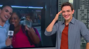 Apresentador da Globo é chamado de 'delicinha' ao vivo e fica sem graça