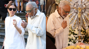 O comovente adeus de Gilberto Gil a Nana Caymmi em 20 fotos: cantor vai ao velório da ex-mulher e emociona com beijo na testa em despedida