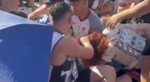 Puxão de cabelo e empurrão: fãs de Lady Gaga brigam na praia de Copacabana
