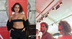 Bruna Linzmeyer usa microtop para curtir show da Lady Gaga