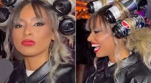 Gabz aposta em penteado com latinha no cabelo para show de Lady Gaga