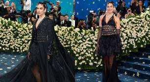 Transformou no MET! Dua Lipa surge belíssima com vestido preto e faz transformação no look