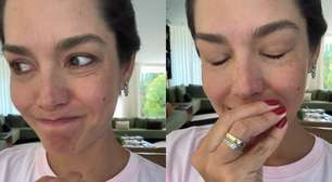 Thais Fersoza sofre acidente doméstico inusitado e desabafa: 'Na base do gelo'