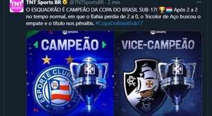 Perfil da TNT Sports comete gafe na final da Copa do Brasil Sub-17