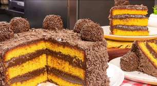 Bolo de cenoura com brigadeiro que vai impressionar no Dia das Mães