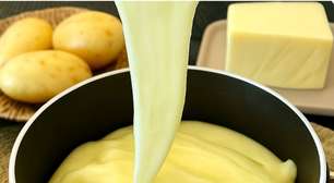 Purê de batata cremoso com queijo que estica e puxa: fácil