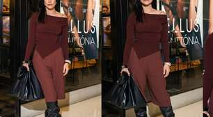 Marrom é a cor-chave! Cleo aposta em look monocromático sofisticado para prestigiar irmã, Anttónia, em evento de moda