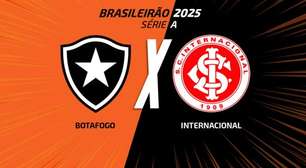 Botafogo x Internacional: onde assistir, escalações e arbitragem