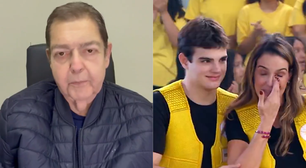 Faustão aparece no SBT e faz a esposa chorar com homenagem: 'Perfeita em todos os sentidos'