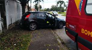 Motorista desvia de cachorro, roda na pista e bate carro contra árvore no Uberaba: 'Evitei atropelar'