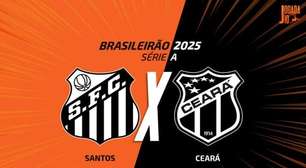 Santos x Ceará: onde assistir, escalações e arbitragem
