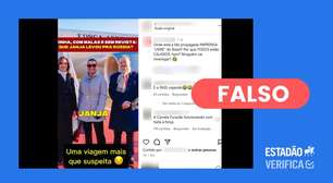 É falso que Janja tenha viajado à Rússia com malas repletas de dinheiro