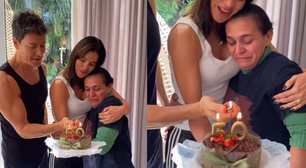 Rodrigo Faro e Vera Viel fazem surpresa emocionante para funcionária: 'Nossa família'