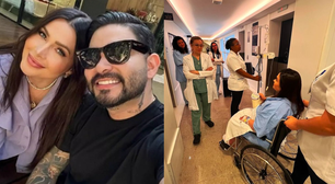 À espera do bebê, Yudi Tamashiro registra momento com esposa antes do parto: 'Não é boneco'