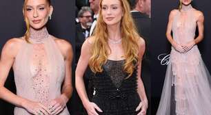 Com 'naked fashion' proibido, Marina Ruy Barbosa usa 2 vestidos no mesmo dia com transparência ao limite em Cannes