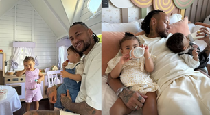 Neymar publica registros inéditos das filhas Helena e Mavie brincando juntas
