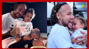 Dia de pai de filha: Mavie acompanha Neymar em visita ao Santos e encanta torcedores