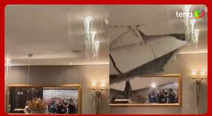 Teto de tradicional restaurante desaba após temporal em Curitiba