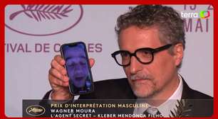 Em ligação, Wagner Moura comemora prêmio em Cannes: 'Tomando uma taça de vinho sozinho'