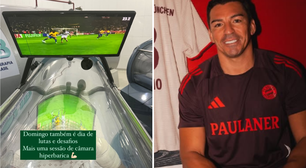 Ex-jogador Lúcio aparece dentro de câmara hiperbárica para tratamento contra queimaduras