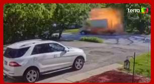 Câmera flagra o momento em que caminhão explode nos EUA