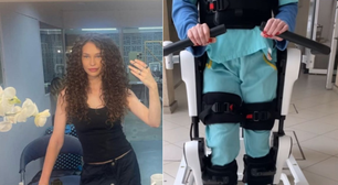 Maidê Mahl surge nas redes andando com a ajuda de aparelhos em sessão de fisioterapia