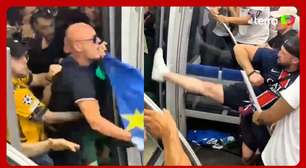 Torcedores do PSG e da Inter de Milão trocam socos e chutes no metrô antes da final da Champions