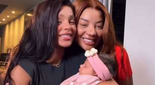 Ludmilla e Brunna Gonçalves mostram rosto da filha pela primeira vez
