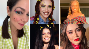 Capriche na make de Festa Junina com coração e bandeirinhas