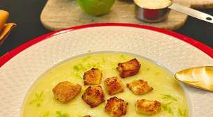 Sopa cremosa de batata e batata-doce com queijo: jantar fácil