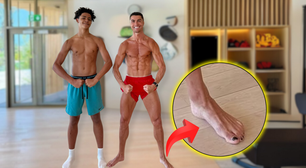 Nem os músculos, nem o cabelo: pé de Cristiano Ronaldo rouba a cena em foto do jogador com filho mais velho por detalhe curioso