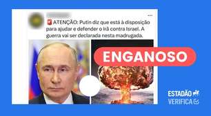 Putin não declarou que está 'à disposição' para defender Irã de Israel
