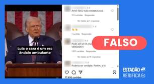 Trump não disse que Lula é 'escândalo ambulante'; vídeo foi gerado com IA