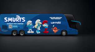 Ônibus para o Rio são adesivados para lançamento do novo filme dos Smurfs