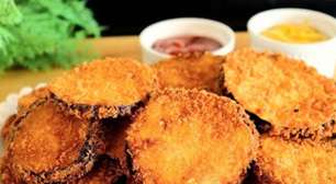 Berinjela à milanesa bem crocante e sequinha: fica pronta rapidinho