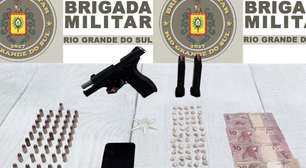 Suspeito é flagrado com pistola municiada e drogas durante abordagem da BM em Porto Alegre