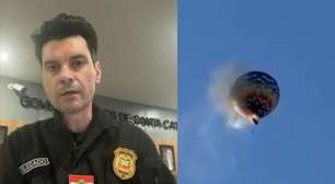 Pessoas morreram carbonizas e abraçadas, diz delegado sobre balão que pegou fogo em SC