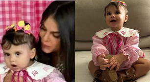 Filha de Neymar com Amanda Kimberlly faz 1 ano e ganha festão junino com vestido de luxo