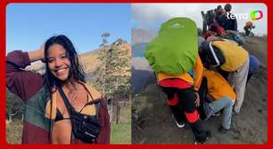 Turistas usaram drone para localizar brasileira em vulcão após queda e enviaram recado: 'Fique acordada'