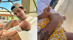 Luan Santana compartilha registro raro e mostra filha conhecendo o mar pela primeira vez