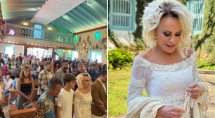 Ana Maria Braga renova votos de casamento em festa junina; veja