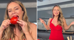 Paolla Oliveira mostra receita clássica de Maçã do Amor: 'Está aberta a barraquinha'