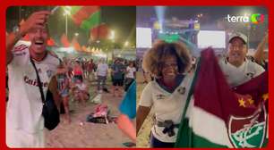 Torcida comemora classificação do Fluminense em Copacabana após 2 a 0 contra a Inter de Milão